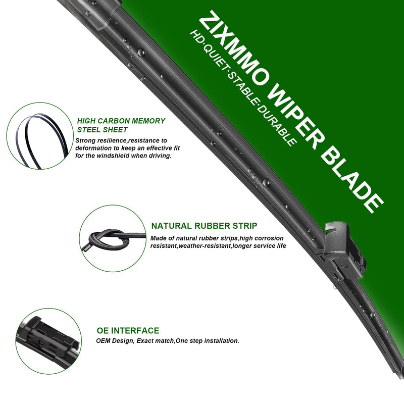 2 Factory Wiper Blades Replacement for VW Jetta 2011-2019 2020 2021 2022 2023 VW PASSAT 2012-2018 VW CC 2013-2017 Original Equipment Windshield Wiper Blades Set 24"+19" (Set of 2) Top Lock 24+19