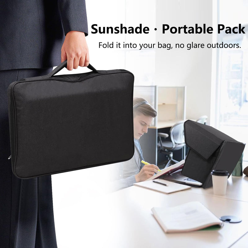 Rlozftel Laptop Sun Shade, Universal Foldable Laptop Tent Fits 12-14 inch Laptop, Computer Sun Shade Hood for Working Outside Outdoor, Travel, Beach, Protects Privacy 12-14inch