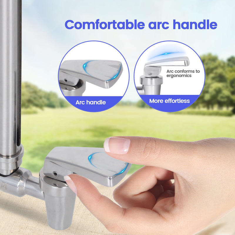 304 Stainless Steel Sight Glass Spigot, Compatible with Universal Gravity-Fed Water Filtration Systems, Clear Water Level View, Stainless Steel Handle 7" Complete