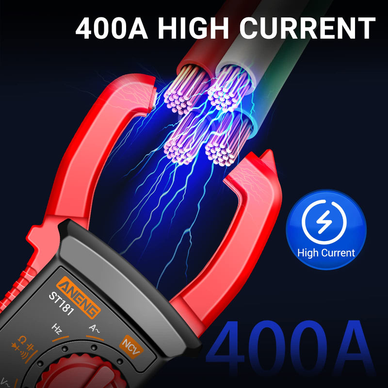 ANENG Digital Clamp Meter Multimeter Tester 4000 Counts with NCV Amp Ohm Volt Measures AC Current, AC/DC Voltage,Capacitance, Resistance, Diodes, Continuity Frequency Backlight Electrican Tools 4000 Counts AC Current