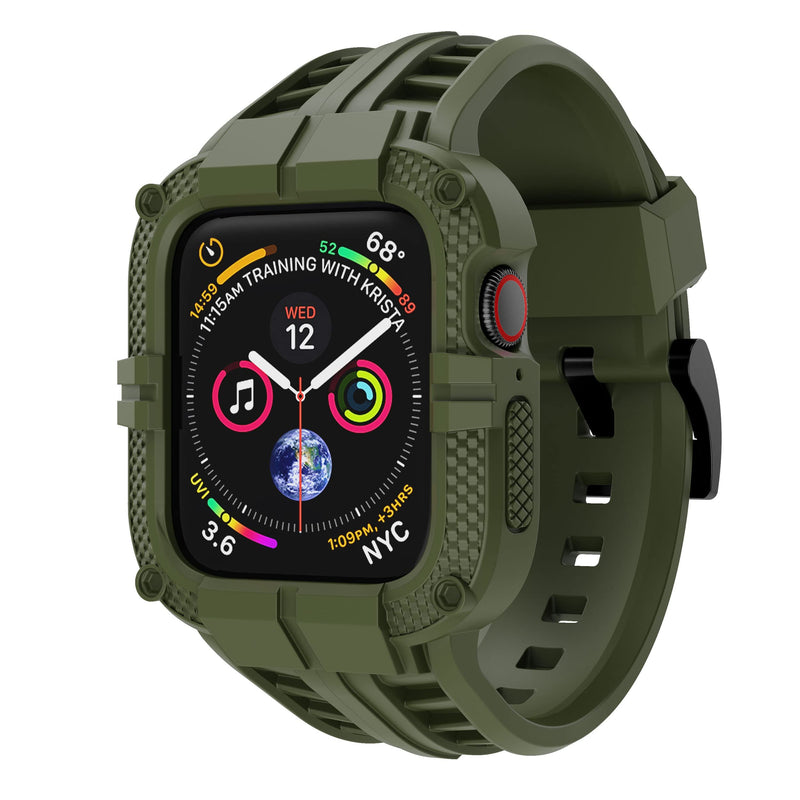 T-ENGINE Rugged Watch band Compatible with Apple Watch Series 9 Band for 45mm 44mm 42mm SE 9/8/7/6/5/4/3 for Men (45mm/44mm/42mm, Military Green) 45mm/44mm/42mm