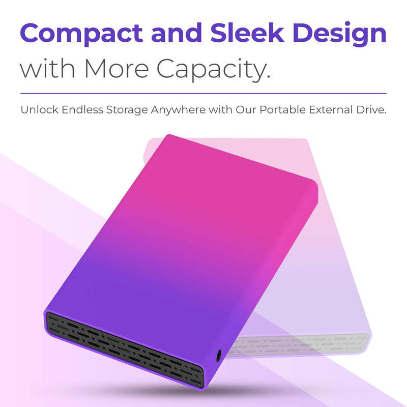 1TB External Hard Drive - USB 3.0 Portable HDD, 2.5-Inch External Storage Drive - Backup External Hard Drives - USB Hard Drive Compatible with Laptop, Desktop, Mac, PS4 – Multicolor 1TB