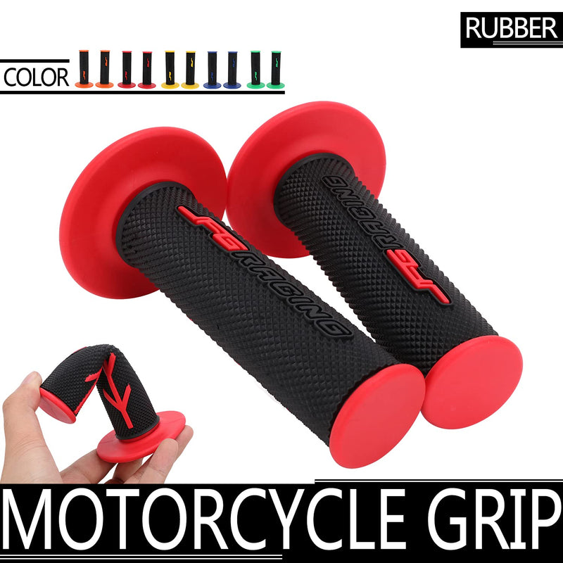 Dirt Bike Grips 7/8” Motorcycle Grips ATV Handlebar Grips Universal for CR125 250 CRF50 80 230 250 TRX450 XR50 70 100 400 CT125 CBR Dirt Pit Bike ATV Enduro Supermoto - Red