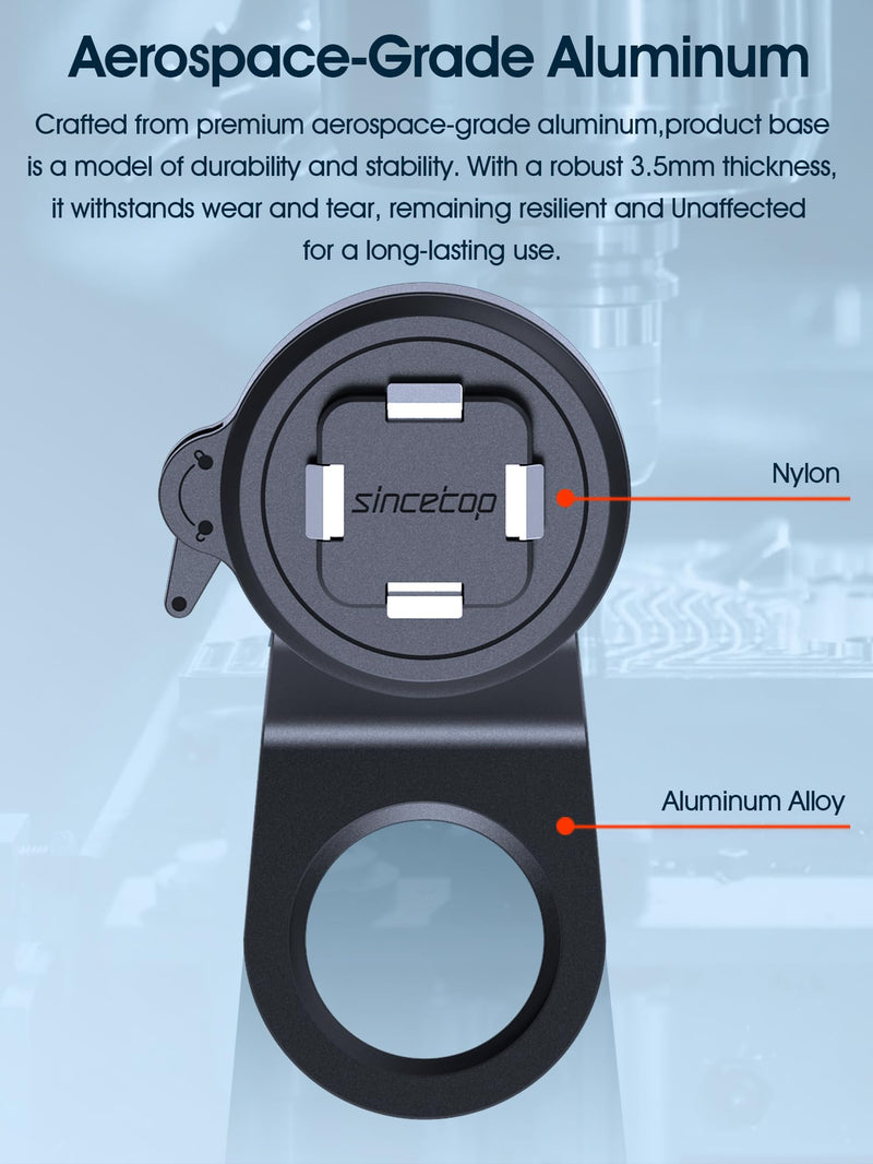 sincetop Series Q [ Quad ] Bike Stem Phone Mount + Magnetic Case Compatible with iPhone 15 Pro Max
