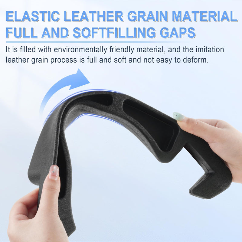 GaRhomxy 2PCS Car Seat Gap Filler Organizer, Universal Fit Gap Stopper for Cars SUV Truck, Prevent Drop Between Seat & Console, Anti-Slip Foam with Storage Pockets, Car Interior Accessories (Black)