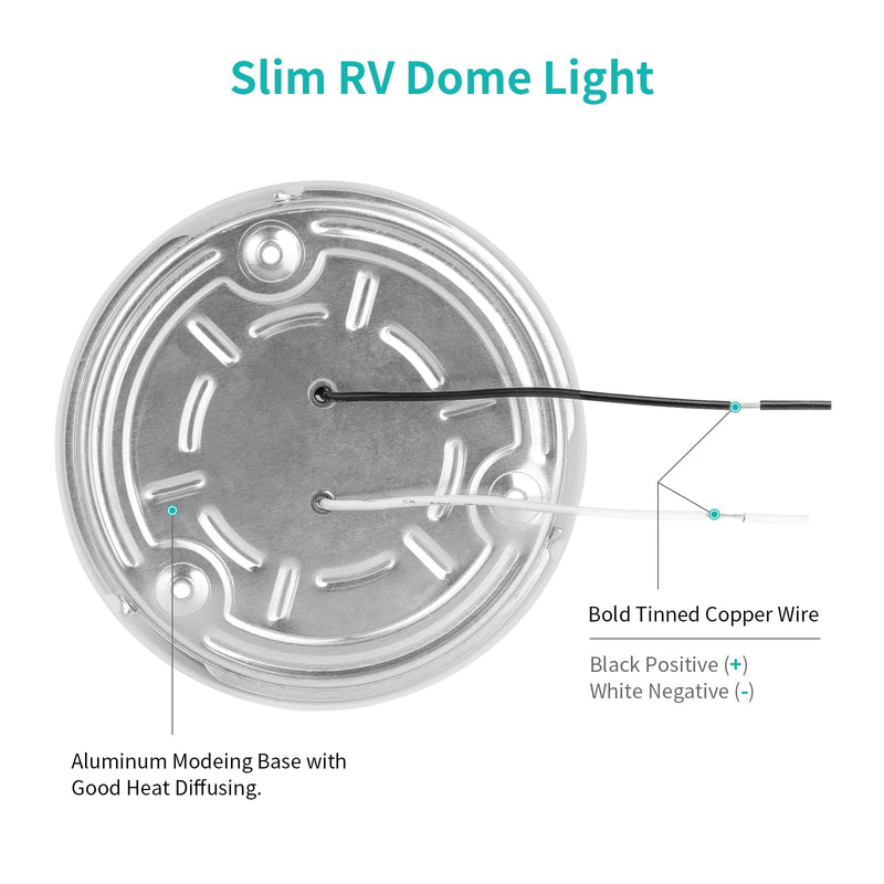 2 Pack RV LED Ceiling Puck Light RV Boat Interior Light DC 12V Surface Mount Ceiling Dome Light, 4.5W Panel Downlight for Camper Van Travel Trailer Motorhome(Cool White) 2 Pack/Cool White