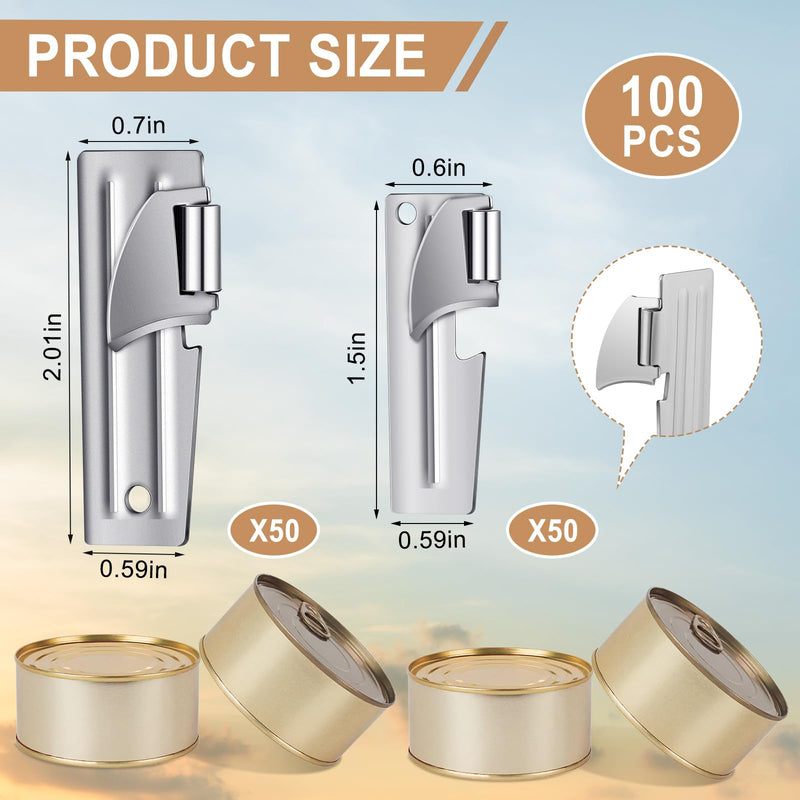 Honeydak 100 Pcs P-38 and P-51 Militarycan Opener Stainless Steel Camping Portable Survival Army Can Openers for Travel Kitchen Tool Men Women, Silver