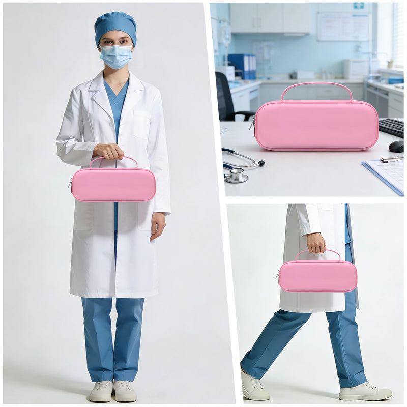 BOVKE Stethoscope Case Fits 3M Littmann Classic III Monitoring/Lightweight II S.E., MDF Acoustica Stethoscopes, Stethoscope Bag with Space for Nurse Accessories & Medical Supplies, Pink
