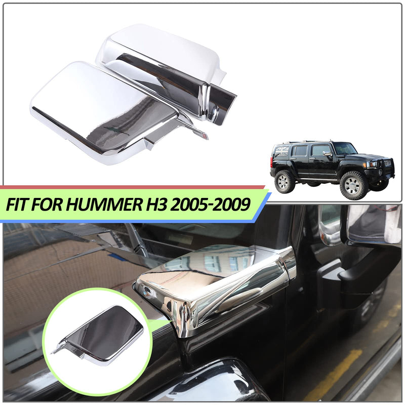 Hood Side Air Intake Vent Cover Compatible with Hummer H3 2005-2009 Accessories Front Hood Side Air Intake Decor Hood Vents Cover Moulding Bezel Engine Hood Cover ABS (Chrome) Chrome