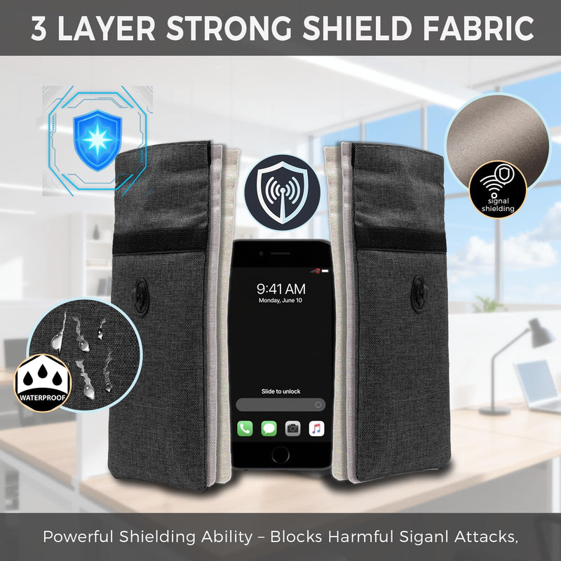 Faraday Bags for Phones 2 Pack Go Dark Bags for Cell Phones, Signal Blocking Case, RFID Blocking Pouch for Privacy Protection