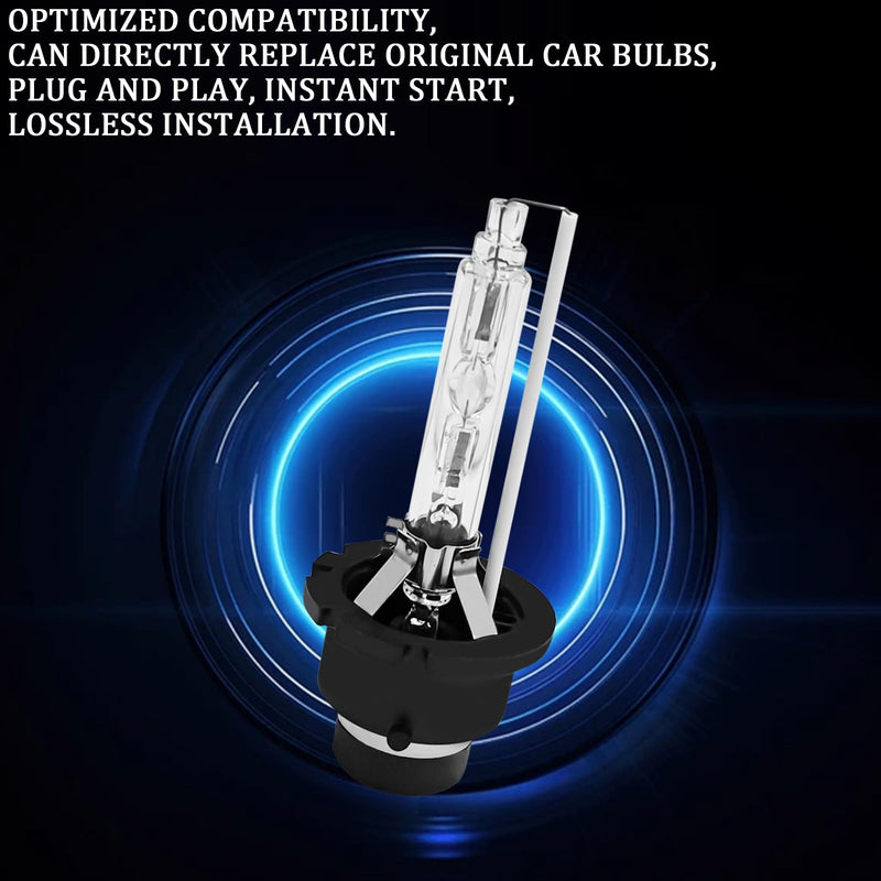 D2S Hid Headlight Bulbs 2PCS 35W Super Bright Bulbs, D2S Headlight Bulb D3S HID Car Original Replacement Lights 12V High Beam Low Beam Xenon Bulbs with Metal Stents Base (D2S White)