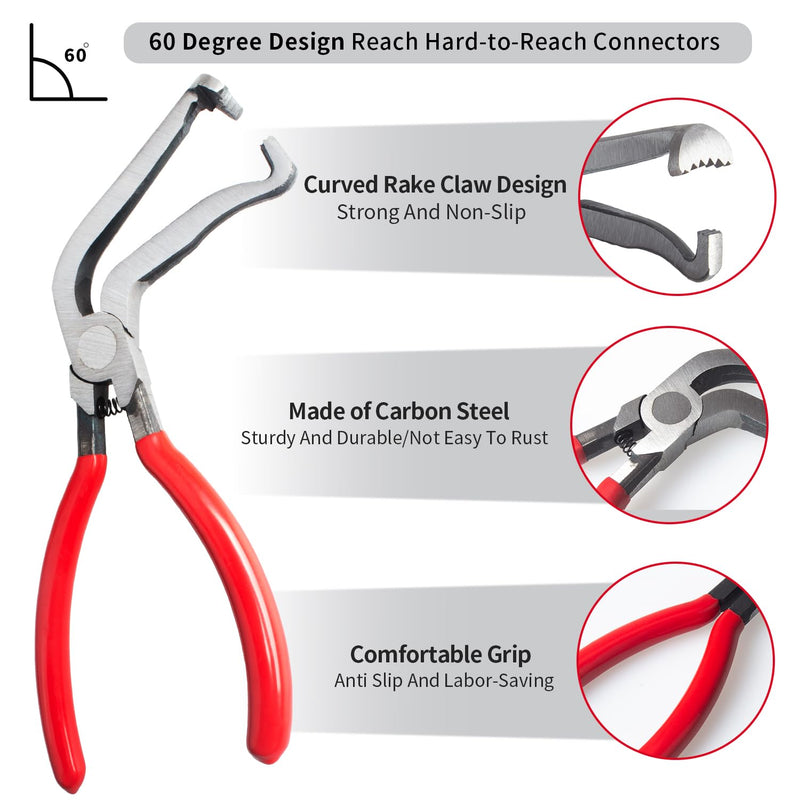 4 Pieces Electrical Disconnect Pliers for Cars, Automotive Electrical Plug Connector Disconnect Tool and Connector Separator and Hose Clamp Pliers Electrical Disconnect Pliers Set 5