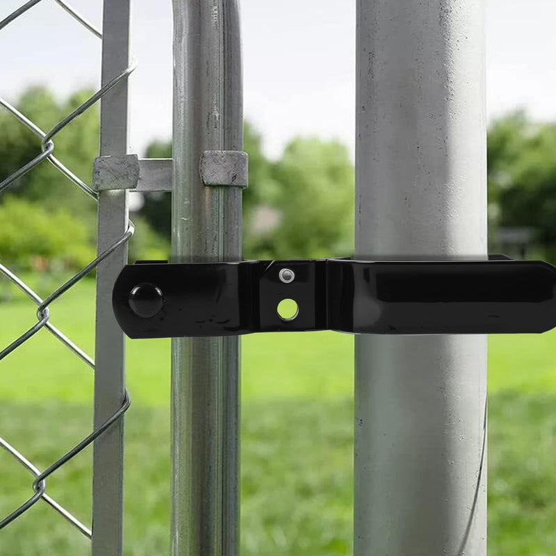 Heavy Duty Fork Latch (Bolt-in),1-5/8" x 2-7/8", Pressed Steel - Powder Coated, Fence Gate Latch with Hole for Padlock(Black, 1-5/8" x 2-7/8") 1-5/8" x 2-7/8" Black
