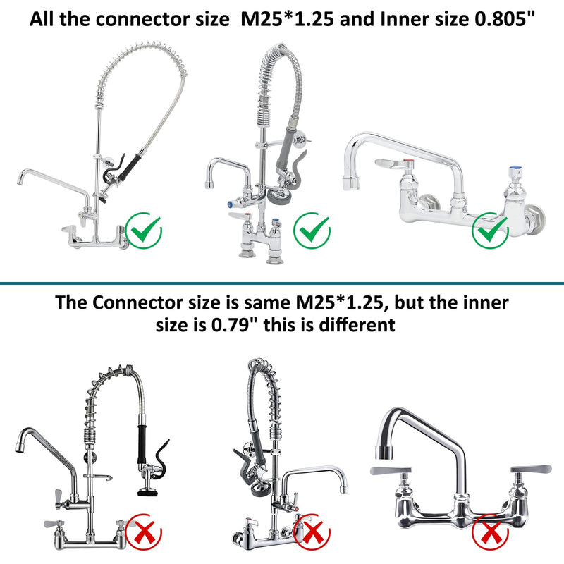 14"Brass Swivel Swing Nozzle Spout Replacement Kit for Most T and S Commercial Kitchen Sink Faucet, 14" Spout Reach with MAX 2.2 GPM Aerator