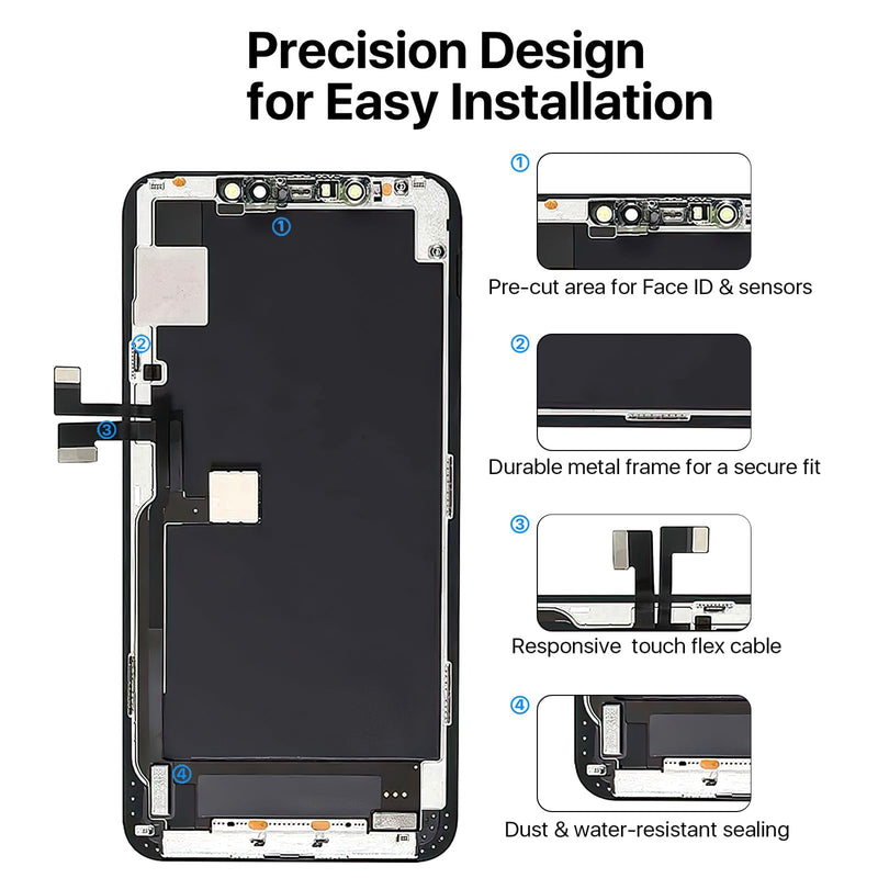 for iPhone 11 PRO MAX Screen Replacement 6.5'' LCD Display with Repair Kit | for iPhone 11 PRO MAX LCD screen with 3D Touch,Programmable Face ID, repair tools, adhesive seal ,Waterproof Frame Sticker