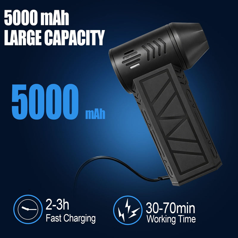 Compressed Air Duster, 130000 RPM Electric Air Duster, for Keyboard, Car | 4-Speed Adjustable Rechargeable Blower Gun, Portable and Reusable Air Blower for Computer and Cleaning Fallen Leaves