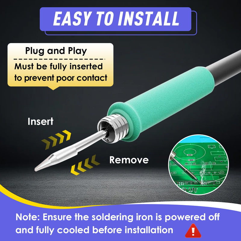 6 Pcs C210-K/I/IS Soldering Iron Tips Compatible with JBC/Sugo/Aifen/Quick/Yihua/T210/T26/A9 Soldering Station, Solder Tips Replacement, Rapid Heating, Minimum Required Power 12W