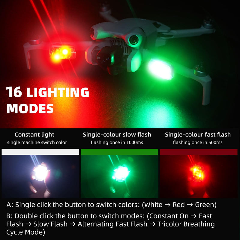 Drone Strobe Light, Anti Collision Light, for FAA Drone Night Flying,Rechargable Flash Signal Lamp For DJI Mini 4 Pro/Avata 2/Air 3/Mavic 3/Mini 3 Pro