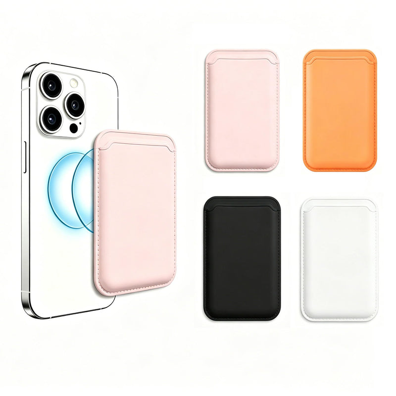 Magnetic Wallet Cell Phone Card Holder for Phone Case (Black) | Compatible with Magsafe, Stronger Magnetic RFID Leather Phone Wallet for iPhone 16,17 Pro, Pro Max Black