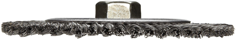 Weiler 09400 Roughneck Jr. 6" Root Pass Weld Cleaning Brush, .020" Steel Wire Fill, 5/8"-11 Unc Nut, Made in the USA
