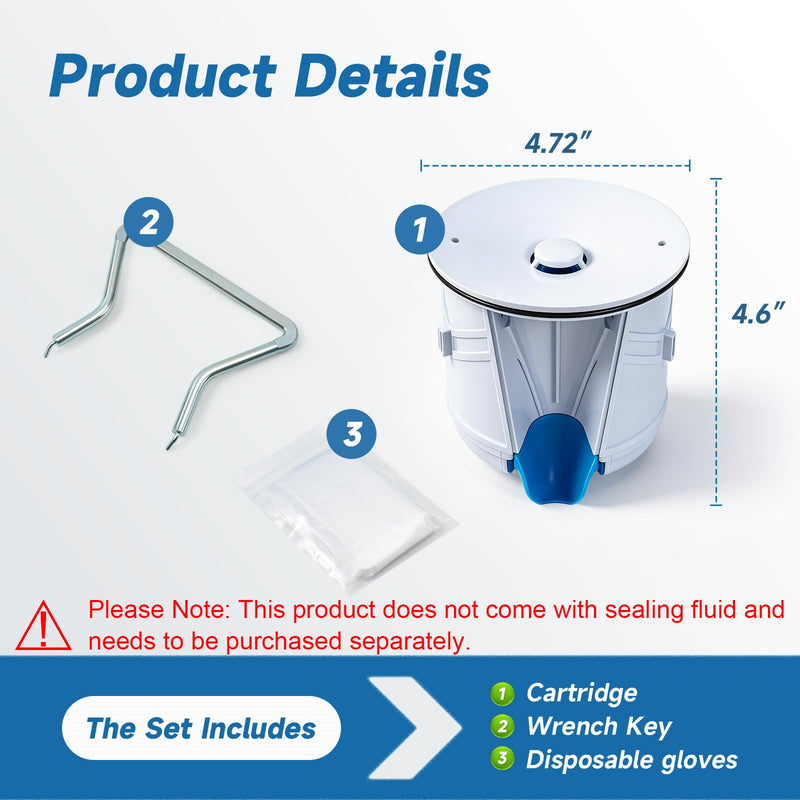 WES-150 WaterFree Urinal Cartridge Compatible with All Sloan Waterfree Urinals WES-150 Waterless Urinal Cartridge Replacement replace Falcon FWFC, Includes Cartridge, Wrench Key, Disposable gloves