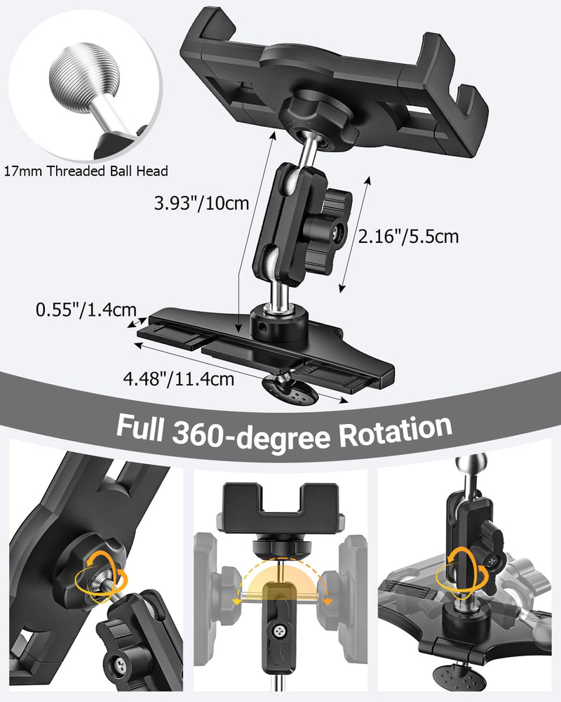CD Slot Tablet Holder for Car - Metal Extension Arm, for 4-13" Devices | CD Player Tablet Mount with Adjustable Aluminum Arm, Drivers & Passengers Can Use, Fit for iPad, Galaxy Tab, Kindle, Phone