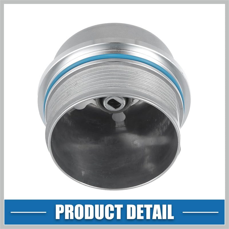 Engine Oil Filter Housing Cover Cap 12583470 for Chevrolet Camaro 3.6L 2010-2015 Metal Silver Tone Replacement Car Parts