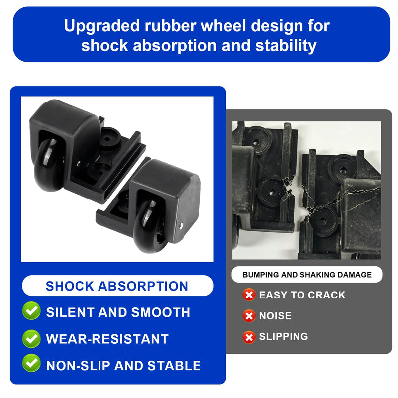 Replacement Wheels for Pelican 1510 1560 Case, Left Right Wheel Housing Kit | Heavy Duty Wheel Kit, Rubber Luggage Wheels, Restores Smooth Rolling, Travel Case Parts & Case Accessories