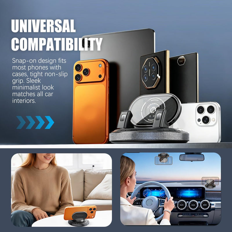 360 Degree Rotation Car Dashboard Phone Mount | Car Dashboard Phone Holder for Fixing Phones Horizontal & Vertical,Anti-Slip Car Navigation Mount Easy Installation