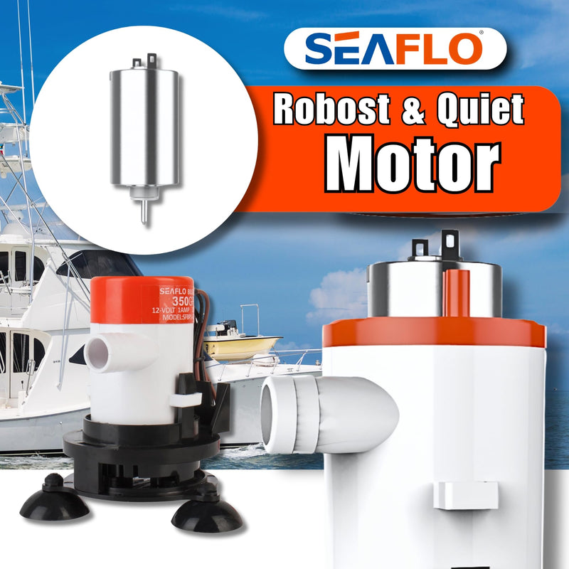 SEAFLO 09 Series Portable Livewell Aeration Pump Kit - 12V, 350 GPH, Submersible, Adjustable Spray Head, Quiet Operation, Corrosion-Resistant, Fresh/Saltwater Use, CE & RoHS Certified, 4-Year Warranty