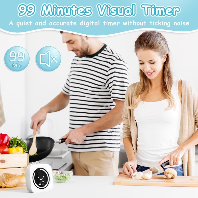 Visual Timer, 99 Minute Digital Kitchen Desk Timer for Office Supplies Home Productivity Management Tool Countdown Count Up, White 1