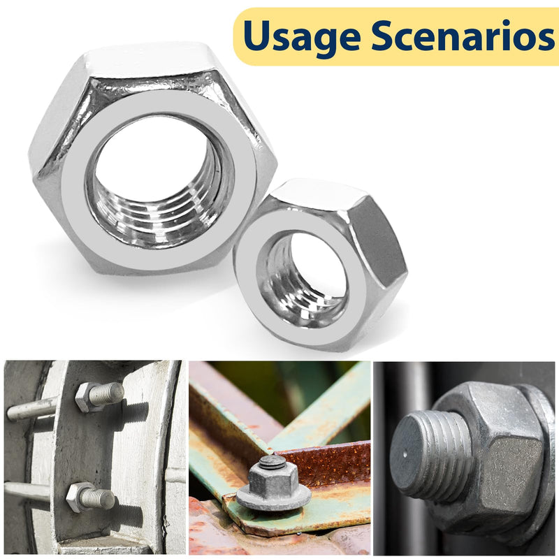 2 in 1 SAE & Metric Hex Nut Assortment Kit(510pcs),2#56 4#40 6#32 8#32 10#24 10#32 12#24 1/4-20 5/16-18 3/8-16 7/16-14 1/2-13 M2 M2.5 M3 M4 M5 M6 M8 M10 M12 304 Stainless Steel Nuts Set SAE&Metric-510