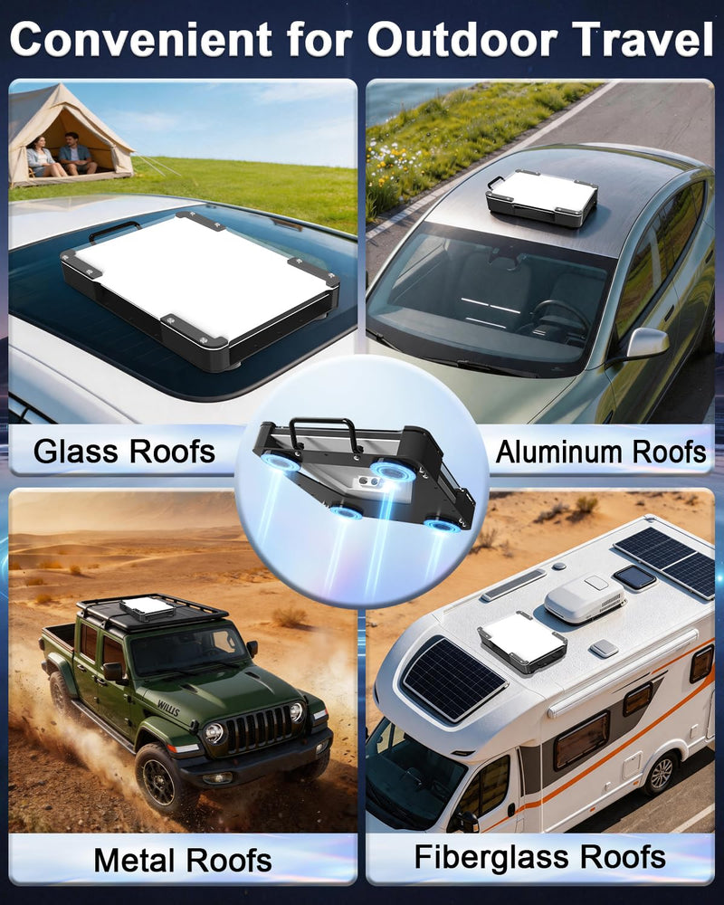 4PCS Starlink Mini/Standard 4/4X/V3 Gen 3 Magnetic Mount Plates, 70mm Steel Adhesive Pads, Laser Engraved, Heavy Duty Roof Mount for Tesla Model 3/Y, Aluminum/Glass Roof Car, Truck, SUV & RV Roof Black