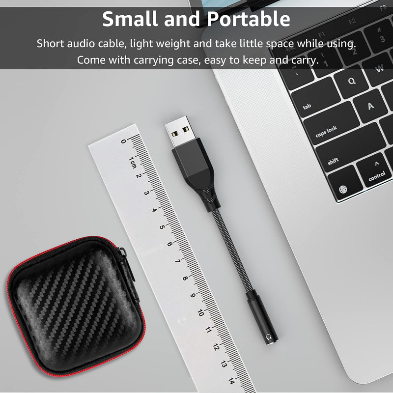 USB to 3.5mm Jack Audio Adapter, APETOO External Stereo Sound Card USB to Aux Jack Adapter Aux Dongle Cable Cord for Headphones Headset Earphones Mac Computer PC Laptop Desktop Windows PS4 PS5 Linux