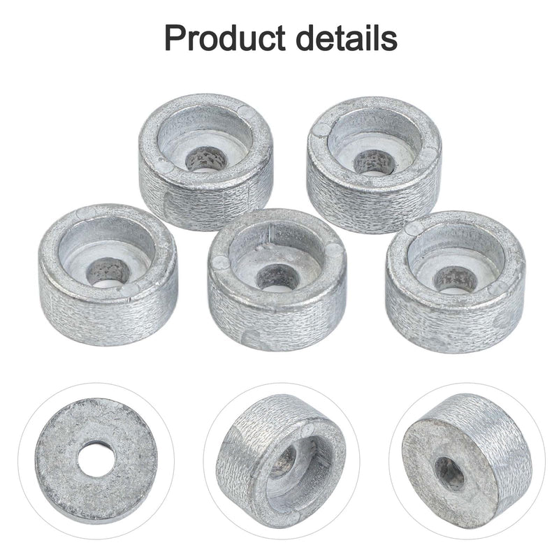 5 Pcs Marine Round Zinc Anode 55321-87J01 for Compatible For Suzuki Outboard Motor 4-Stroke Motors Anti-Rust Engine Protection Aftermarket Replacement 55321-87J00