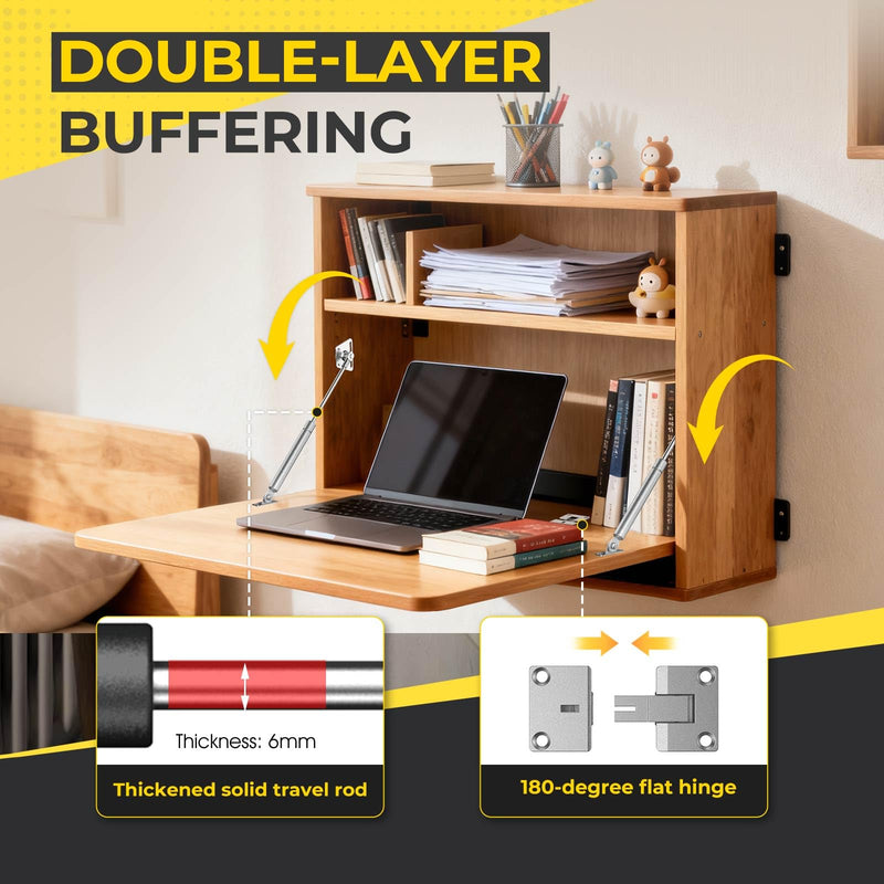 Drop Down Gas Struts,with 90 Degree Page Turning axis,Gas Spring Hinge,for Cabinet and Desk Downward Flap Slowly Down,Only Open Down The Door (2, Silver) 2