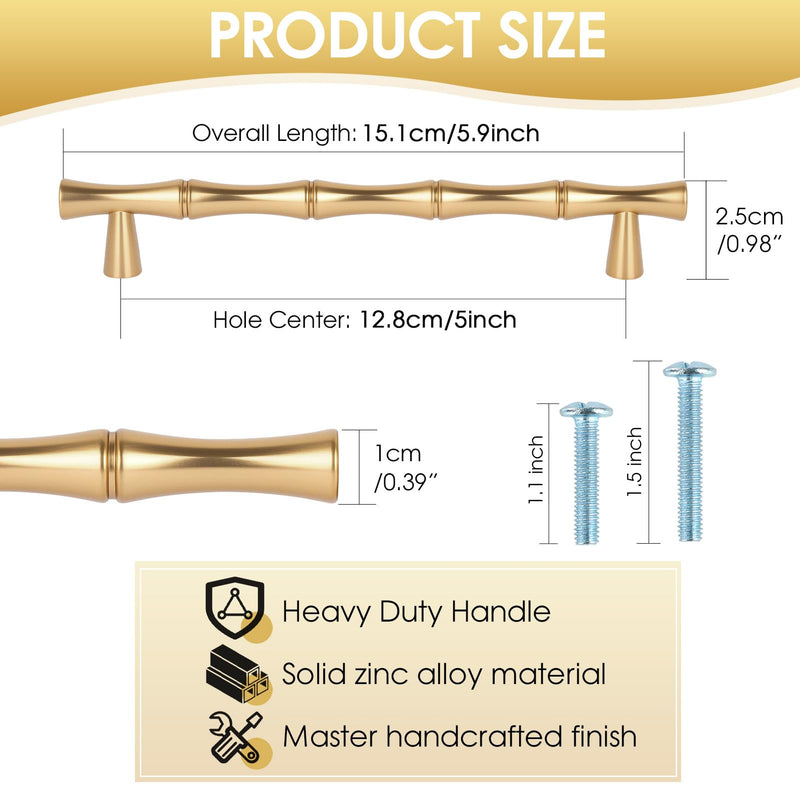 Matte Black Cabinet Pulls 5 Inch(128mm) Hole Center,Zinc Alloy Solid Dresser Cabinet Handles Luxury Drawer Pull Hardware for Bedroom, Kitchen 6 Pack ZJ01 Matte Black 5 In Hole Centers