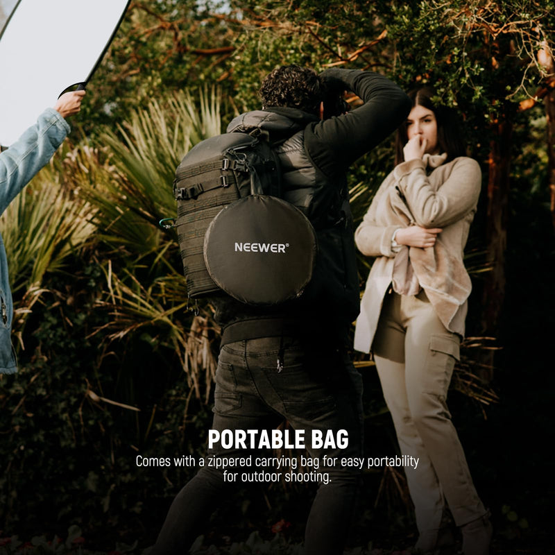 NEEWER 32"/80cm Light Reflector with Clamp & Hand Grips, 5 in 1 Collapsible Multi Disc Photography Reflector Translucent/Silver/Gold/White/Black with 3/8" Thread for Studio Outdoor Lighting, RF-80II 80cm w/Clamp