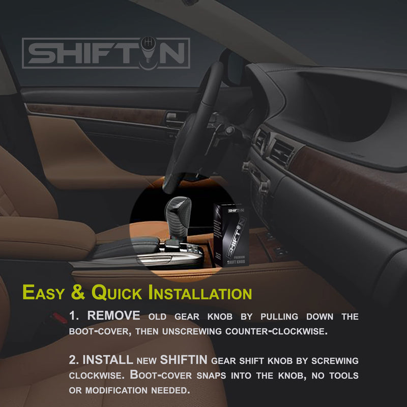 Gear Shift Knob Shifter for Lexus ES GS GX is NX RC RX 200t 300 350 3450h 450hL 350L (Punched Black Leather/Carbon Pattern) Punched Black Leather / Carbon Pattern
