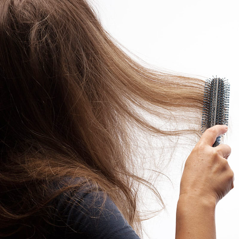  [AUSTRALIA] - 1 Piece Small Round Nylon Bristle Quiff Roller Hair Brush,Hair Brush,21cm | Beard Brush,Round Hair Brush,Small Mini Round Hair Comb,for Men Women,Curls,Men's Short,Bangs & Beard brown