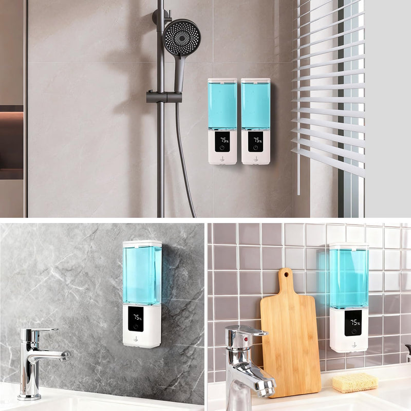 LAOPAO Automatic Soap Dispenser Wall Mount Rechargeable Liquid Soap Pump for Kitchen, Touchless Soap Dispenser for Dish/Hand/Shower Soap, Home & Commercial, 540ml, White