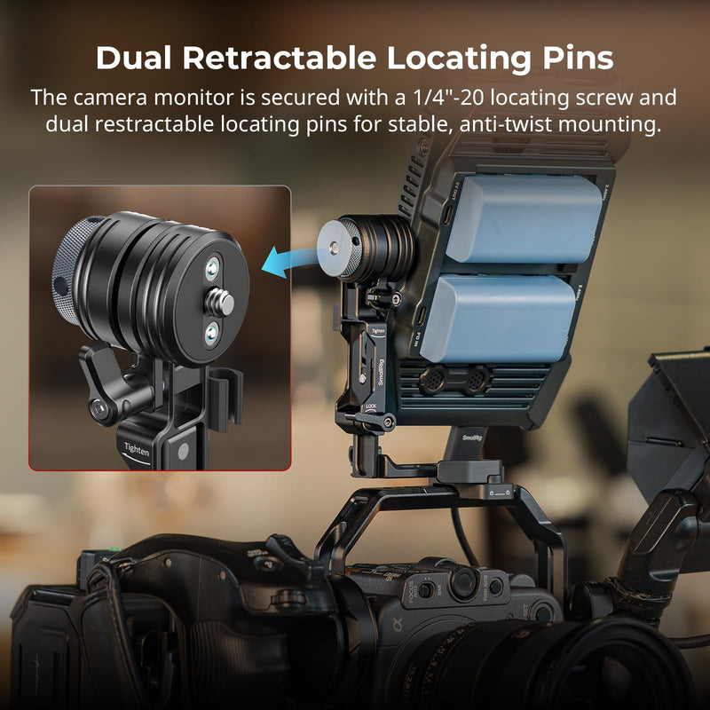 SmallRig L-Shaped Monitor Support for Vertical Shooting with NATO Rails, Stepless Damping 360° Adjustment, Support 5” and 7” Field Monitor - 6315