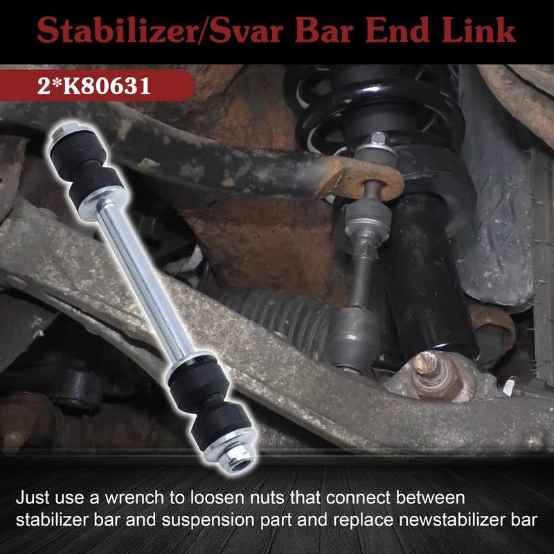 K80631 Sway Bar Link - Front Stabilizer End Link Compatible with 1999-2006 Chevrolet Silverado 1500/2500/3500丨2000-2006 Chevrolet Suburban Chevrolet Suburban 1500 2*K80631