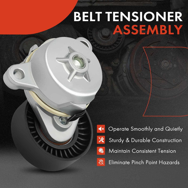 A-Premium Belt Tensioner Assembly with Pulley Compatible with Ford Expedition 2015-2017, F-150, Mustang 2011-2017, Transit-150, Transit-250, Transit-350 & Lincoln Navigator, Replace# 3R3E6B209EE