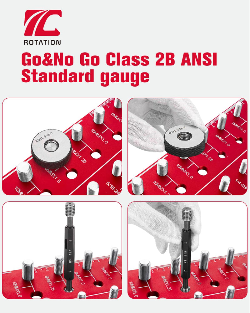 ROTATION Thread Checker, Nut and Bolt Gauge, Bolt Size and Thread Identifier Tool – Comprehensive Thread Measuring Kit