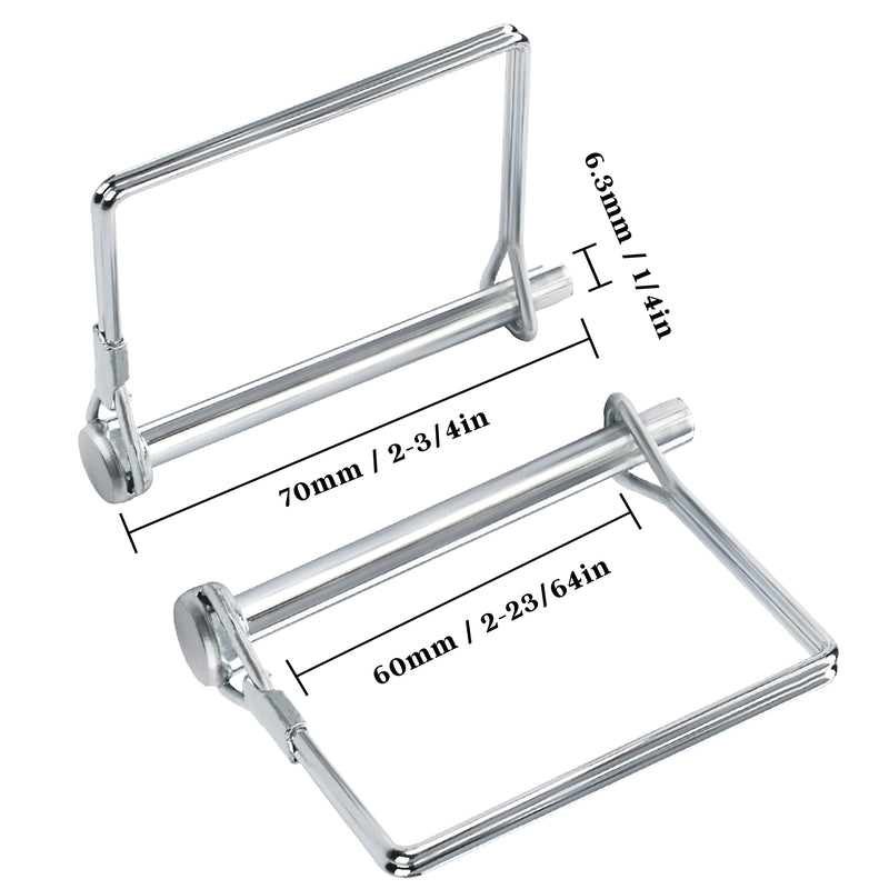 Pack of 10 Trailer Pins – 2-3/4" x 1/4" (L x W) – Featuring Trailer Hitch Pins, Shaft Locking Coupler Pins, PTO Pins and Lock Pins for Farm Trailers Towing, Lawn Equipment and Hitches
