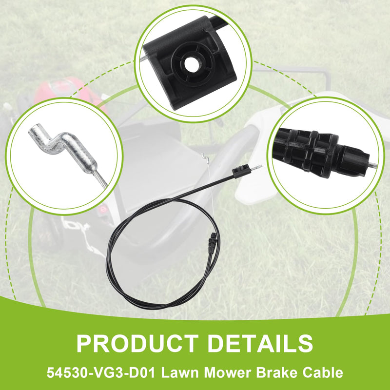 54530-VG3-D01 Lawn Mower Brake Cable Fits for Honda HRR216 HRS216 HRT216 Series Mowers, Lawn Mower Drive Cable, Replacement for Lawn Mower Parts, Brake Cable, 1 Pack