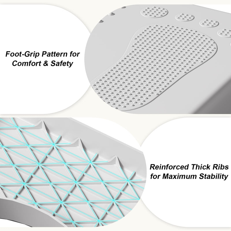 2 Pack Poop Stool Adult, Portable Toilet Stool Squat for Pooping, Travel Squatting Potty for Adults & Kids, Toilet Foot Stools for Bathroom, Gray 2Pcs