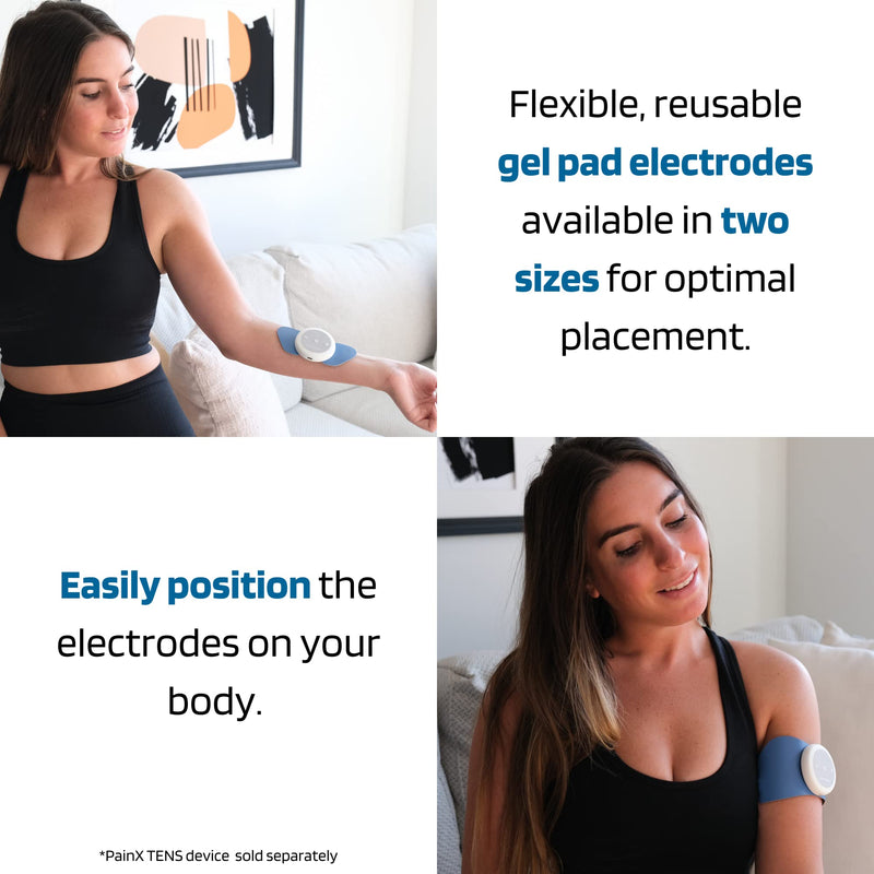 Soterix PainX TENS Unit Electrode Gel Pad Refills - 1 Pack of 6 Pads (Large) - Muscle Stimulator Relaxer Wireless Pads for Relief on Knee, Back, Neck Large
