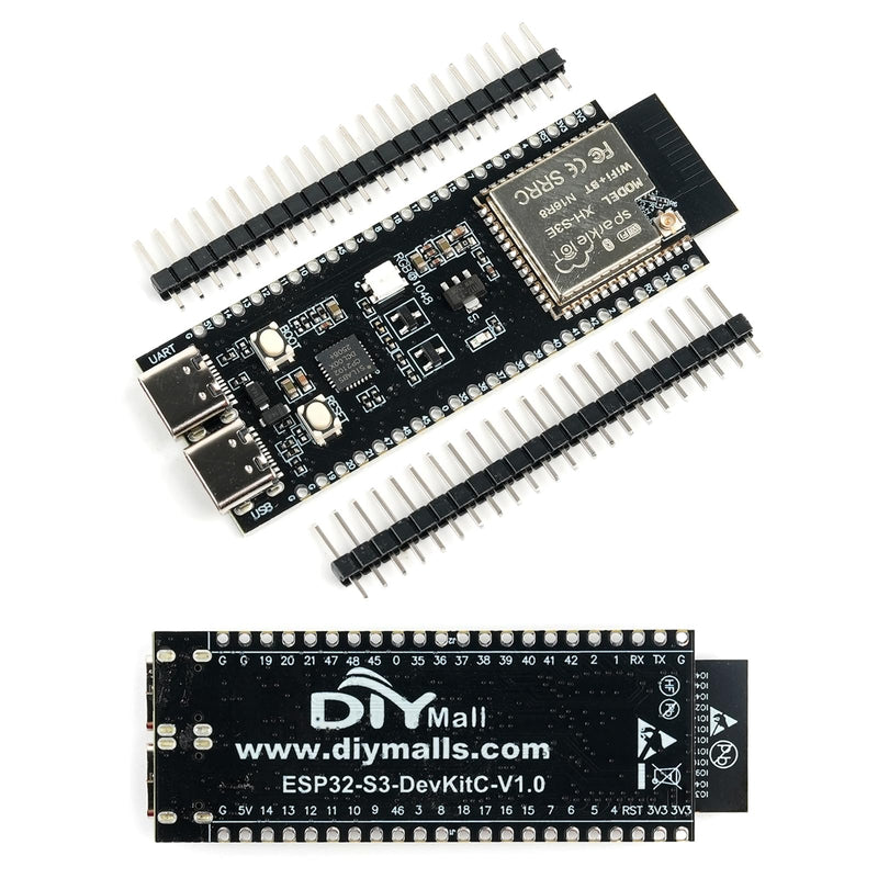 2PCS ESP32-S3-DevKitC-1-N16R8 ESP32 S3 Development Board ESP32-S3-WROOM-1 Module Wi-Fi+BT 16MB Flash 8MB PSRAM Type C Connector for Arduino ESP